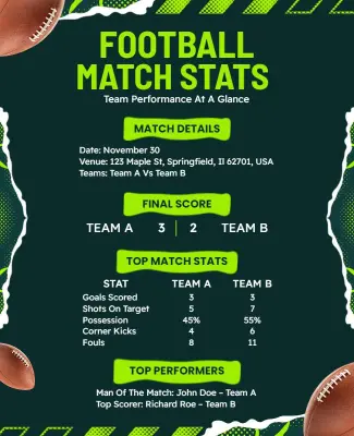 Football Match Statistics Performance Flyer Template