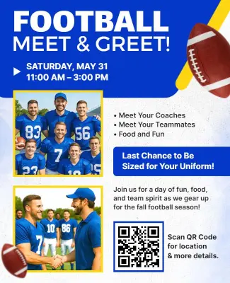Football Meet and Greet Event Flyer Template