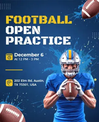 Football Open Practice Event Flyer Template