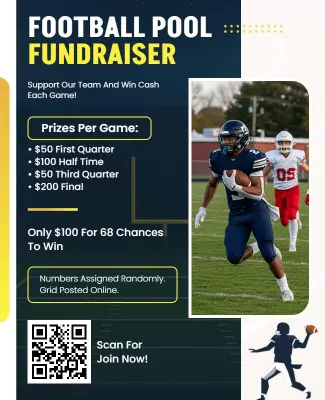 Football Pool Fundraiser Event Flyer Template