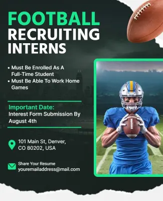 Football Recruiting Internship Opportunity Flyer Template