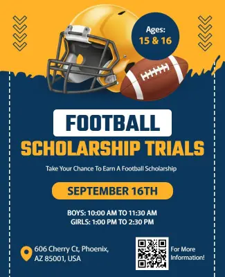 Football Scholarship Trials Event Flyer Template