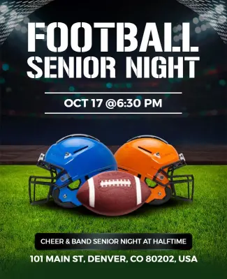 Football Senior Night Event Poster Template
