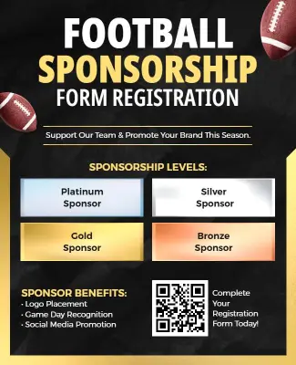 Football Sponsorship Registration Form Flyer Template
