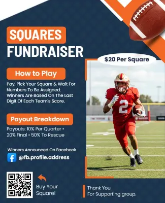 Football Squares Fundraiser Flyer Template