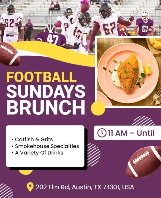 Football Sunday Brunch Event Flyer Template