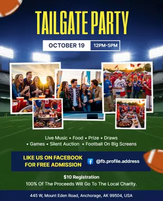 Exciting Sports-Themed Tailgate Party Flyer Template