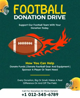 Football Team Donation Drive Flyer Template