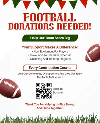 Football Team Fundraising Donation Flyer Template