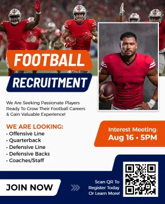 Football Team Recruitment Event Flyer Template
