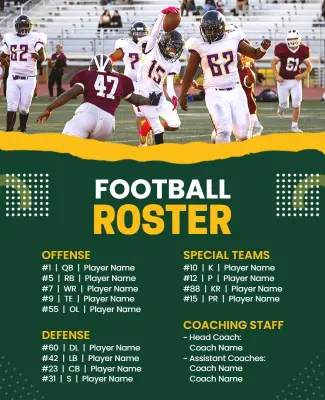 Football Team Roster Flyer Template
