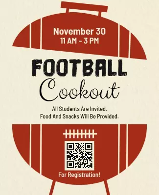 Football Themed Cookout Invitation Poster Template