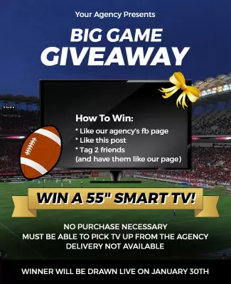 Football Themed Tv Giveaway Flyer Template