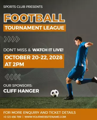 Football Tournament League Flyer Template