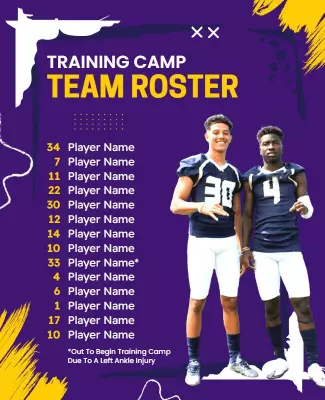 Football Training Camp Roster Flyer Template