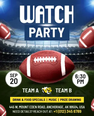 Football Watch Party Event Flyer Template
