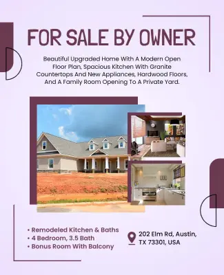 For Sale by Owner House Flyer Template