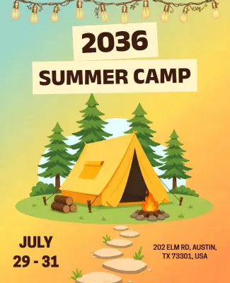 Forest Adventure Summer Camp Poster Template