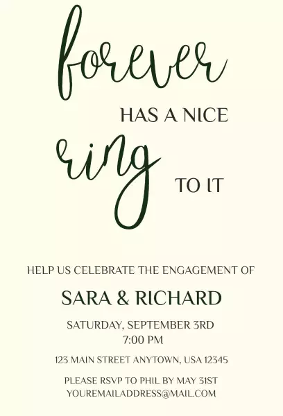 Forever Ring Elegant Engagement Celebration Invitation Template