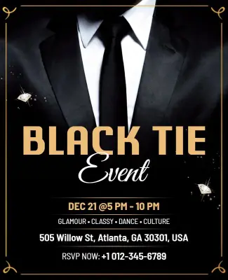 Formal Black Tie Event Poster Template