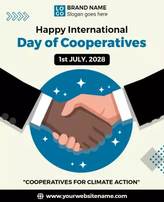Formal Blue International Day of Cooperatives Poster Template