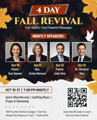 Four Day Fall Revival Event Flyer Template