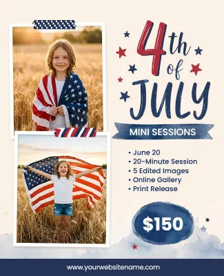 Fourth of July Mini Sessions Photography Flyer Template
