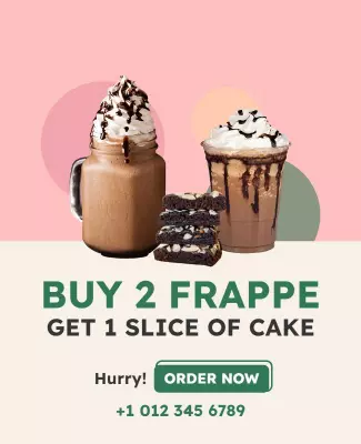 Frappe Coffee and Cake Promotion Flyer Template