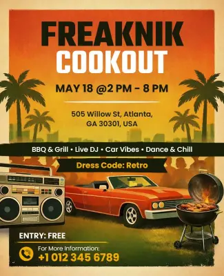 Freaknik Cookout Event Flyer Template