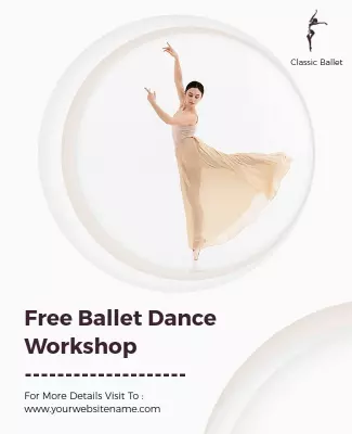 Free Ballet Dance Workshop Event Flyer Template