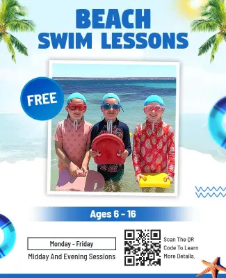 Free Beach Swim Lessons Flyer Template