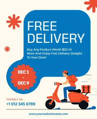 Free Delivery Promotion Service Flyer Template
