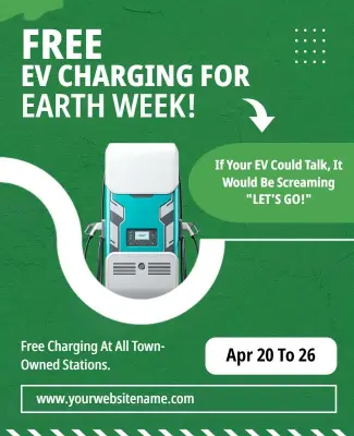 Free EV Charging Promotion Week Poster Template