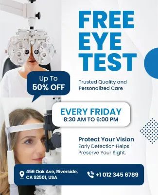 Free Eye Test Clinic Promotion Flyer Template