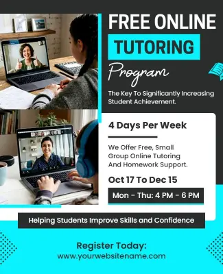 Free Online Tutoring Program Flyer Template