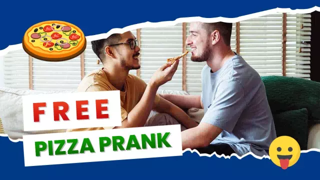 Free Pizza Joke Fun Prank YouTube Thumbnail Template