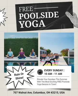 Free Poolside Yoga Session Flyer Template