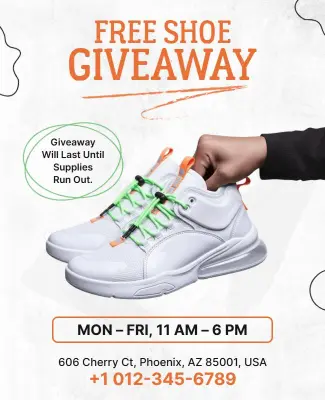 Free Shoe Giveaway Event Flyer Template
