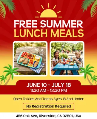 Free Summer Lunch Meals Event Flyer Template