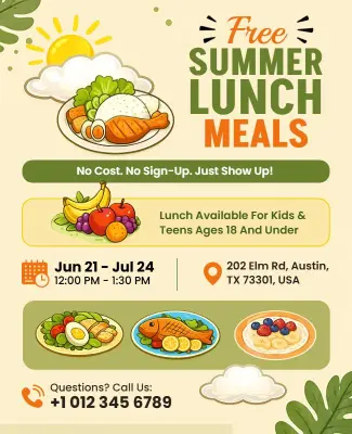 Free Summer Lunch Meals Flyer Template