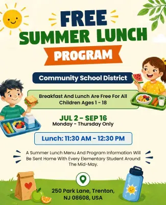 Free Summer Lunch Program Flyer Template