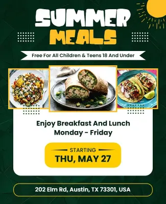 Free Summer Meals Program Flyer Template
