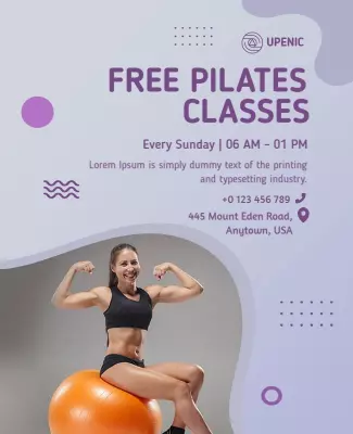 Free Weekly Pilates Fitness Class Flyer Template