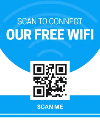 Bright Blue Modern Free WiFi Connection Flyer Template