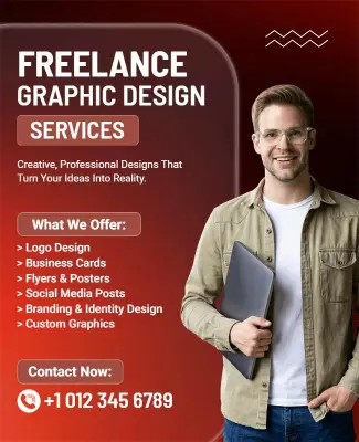 Freelance Graphic Design Services Flyer Template