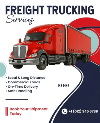 Freight Trucking Services Promotional Flyer Template