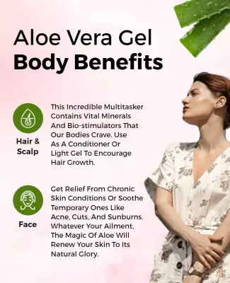Fresh Aloe Vera Gel Body Benefits with Natural Elements Poster Template