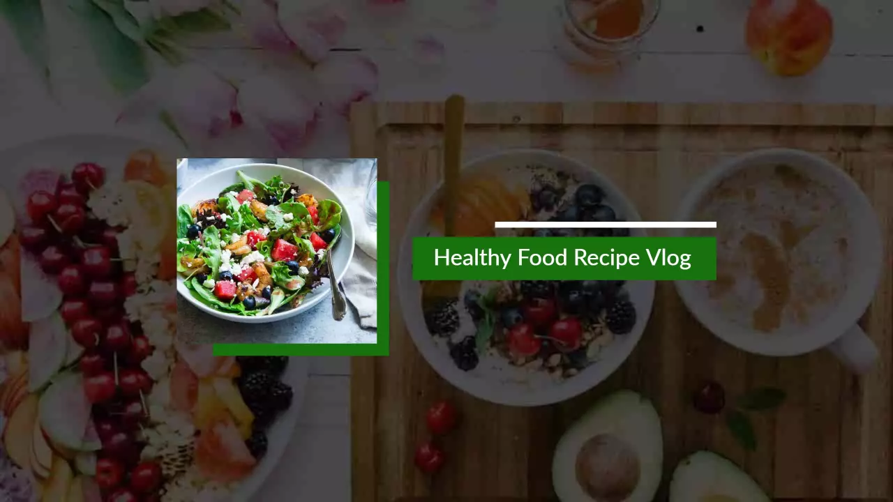 Fresh and Colorful Healthy Food Recipe Vlog YouTube Banner Template