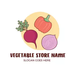 Fresh and Colorful Vegetable Display for Grocery Logo Template