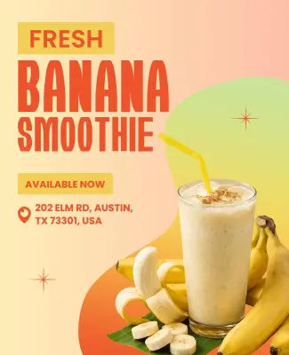 Fresh Banana Smoothie Promotion Flyer Template
